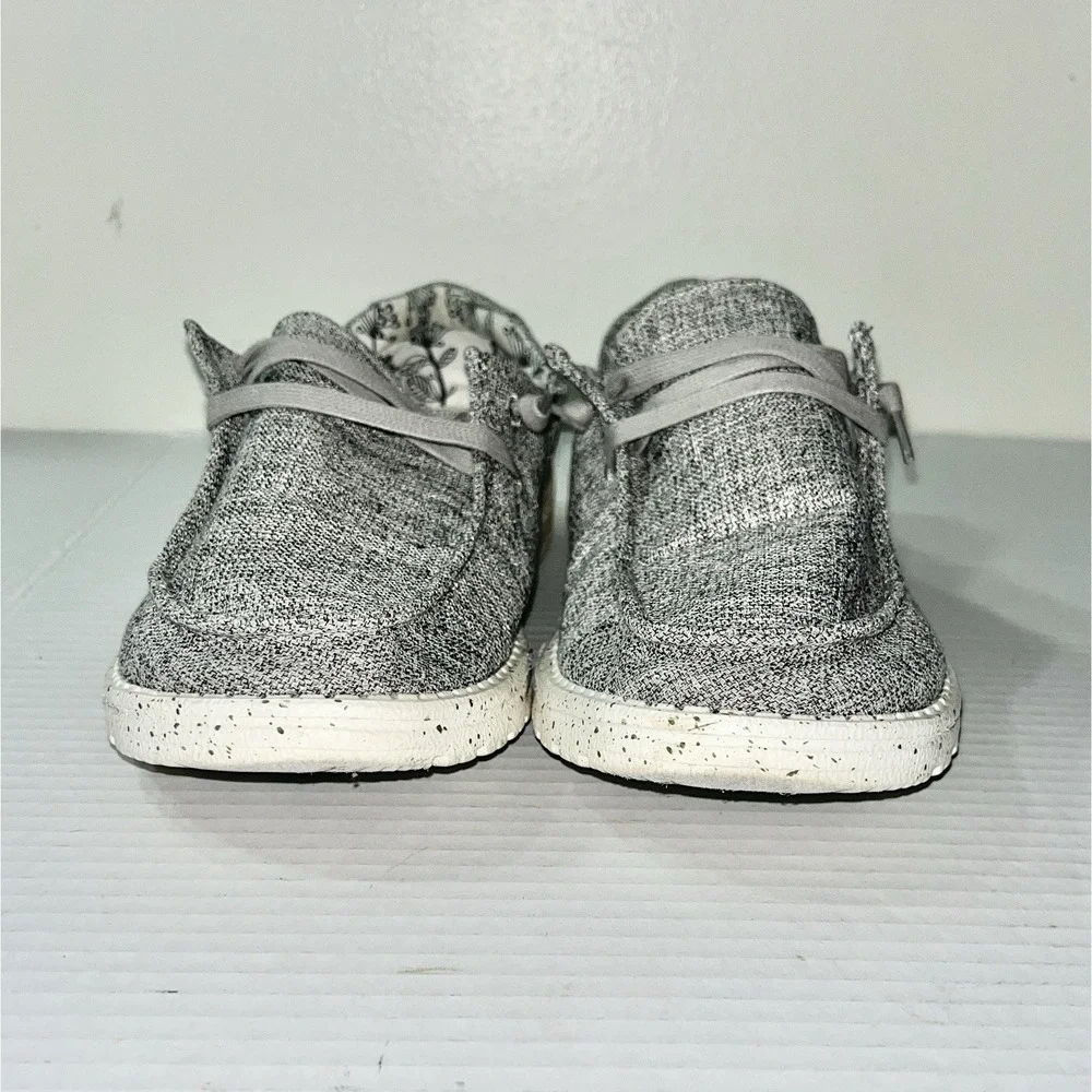 Hey Dude Wendy Linen Women's 8 Iron Gray Slip On Lightweight Boho Skater Cottage
